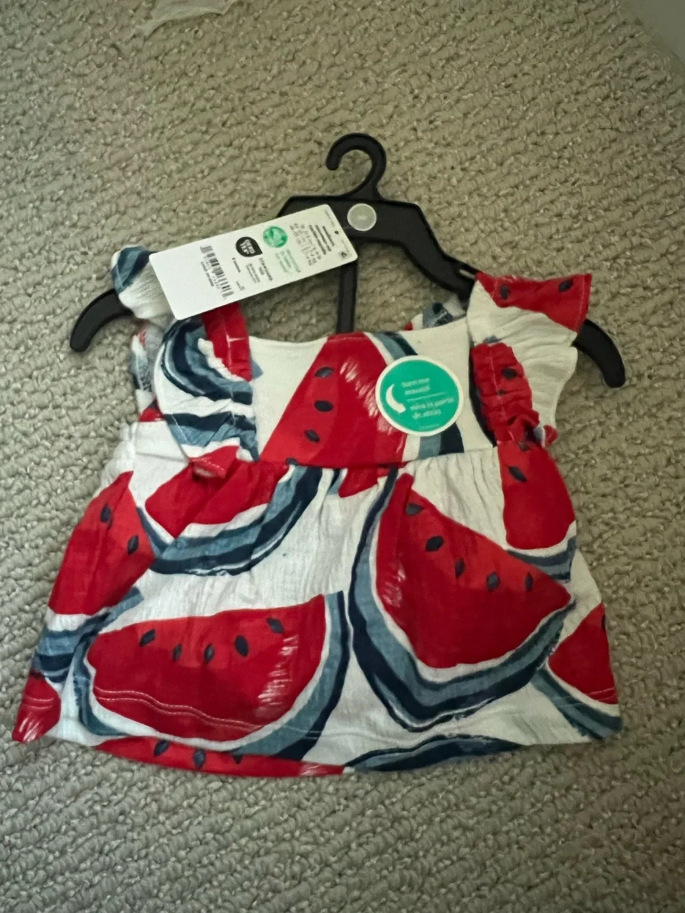 Carter's Child of Mine baby girl watermelon-patterned  Shorts set Size NB -$7